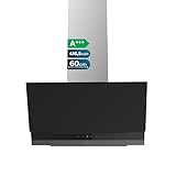 Cecotec Campana Extractora 60cm Decorativa Bolero Flux DT 604400 Matt Black A+++. Succión 416,5m³/h, 3 Velocidades, Bajo Consumo, Motor DC, Control de Movimiento y Táctil, Cristal Mate, Cuerpo Inox