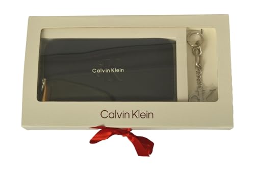 Portefeuille noir Calvin Klein et son porte-clés d'exception, coffret maroquinerie femme