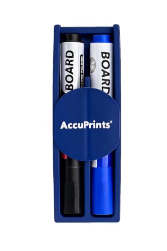 Image of AccuPrints Magnetics White Board Marker, Marker for White Board Magnetic Dry Erase Markers Fine Tip Low-Odor Whiteboard Markers with Duster Parent (Magnetic Duster 2 Set) (A5P0)