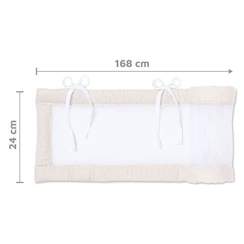 Protector de cuna babybay de malla transpirable chichonera beige Maxi y Boxspring 6