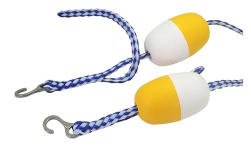 Corde de sécurité pour piscine 35m ligne de bouée blanche et jaune avec crochets