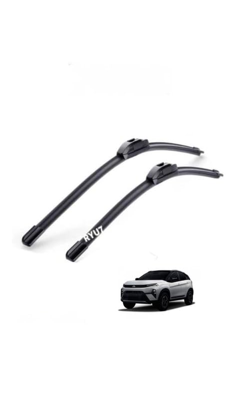 Image of All Season Frameless /Soft Wiper Blades Fits For Tata Nexon 24 inch /600mm+14 inch /350mm(Pack of 2)