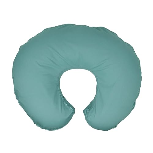 Image of Boppy Organic Original Nursing Pillow, Vintage Blue, Ergonomic Nursing Essentials for Bottle and Breastfeeding, Firm Hypoallergenic Fiber Fill, with 100% Organic Cotton Pillow Cover