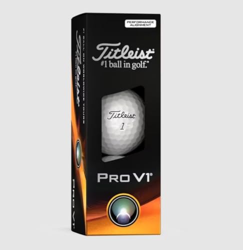 Titleist Pro V1 Performance Alignment Golf Balls (White/Black, 3pk) 1 Sleeve 2023