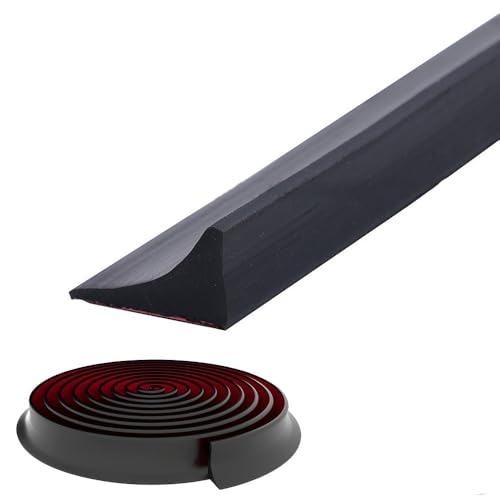 Image of Shower Threshold Water Dam,Self Adhesive Silicone Waterproof Barrier Bathroom and Kitchen Shower Water Stopper Guard for Dry And Wet Separation Caulk Seal Strip Edge Trim(78Inch, Black)