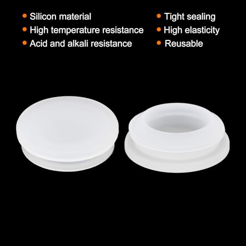 Image of MECCANIXITY 6pcs Silicone Snap in Locking Hole Plugs,17mm /0.7 Inch Mounting Diameter Narrow Groove Width 2mm Panel Seal Cover Round for Kitchen Bulkheads Waterproof Sealing Plugs Clear