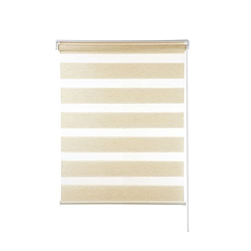 Persiana para Janela Rolo Zebra Tecido Duplo com Faixas Opacas e Transparentes L 1,40 m x A 1,60 m,
