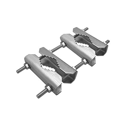 Doble brida de fijación para mástiles de antena y parabólica de 30 a 60 mm de diámetro, longitud 30 cm (doble cortina).
