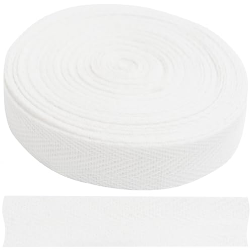 AERZETIX - Cinta de sarga en espiga 9 metros x 15 mm - en algodón - color blanco - galón pasamanería multiusos cojín edredón ocio creativo