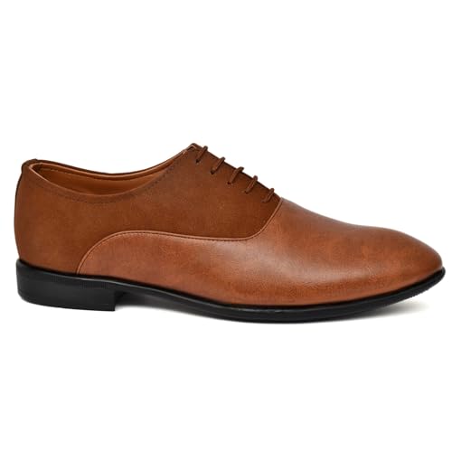 Mens-Brown-Leather-Lace-up-Formal-Shoes-27-cm-Length