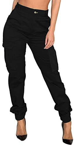 Black Cargo Pants Womens Joggers Pants With Pockets Slim Outdoor Hiking Lounge Sweatpants Athletic Works Pants #TOP4