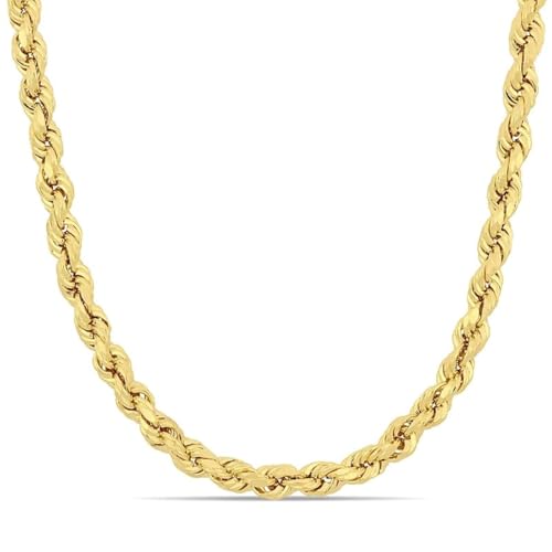 Gold Rope Chain Necklace for Men & Women – 100% Real 10k or 14k Gold, Lightweight, Premium Craftsmanship