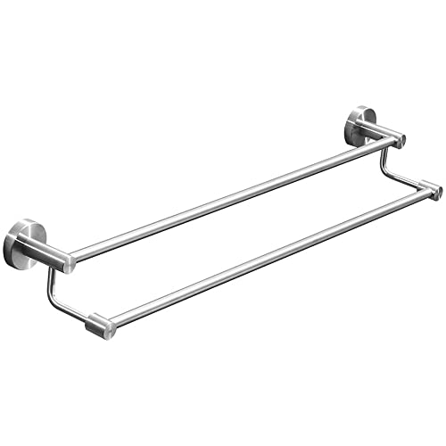 Porte-serviettes mural en inox 304 brossé de qualité supérieure à double pôle