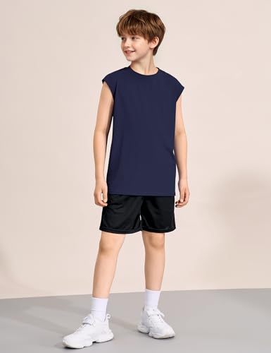 Image of Somaibo 3 Packs Boys Athletic Tank Tops Breathable Mesh Undershirts Quick Dry Sleeveless Muscle T-Shirts for Kids