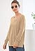 Jouica Womens Clothing Long Sleeve Tunic Fashion Sweater,Khaki,X-Large