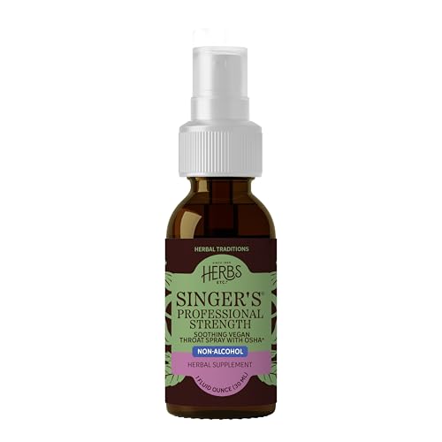 Herbs Etc. Singer's Saving Grace Professional Strength Spray - Plant-Based Soothing Throat Spray for Voice Care - Comfort Irritated Tissues - Vocal Cord Support - Non-Alcohol - 1 fl oz (75 Servings)