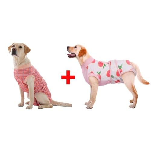 Kuoser 2 Pack XL Dog Recovery Suit