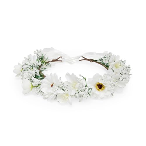Radhu & Kabby White Daisy Floral Tiara - Image 2