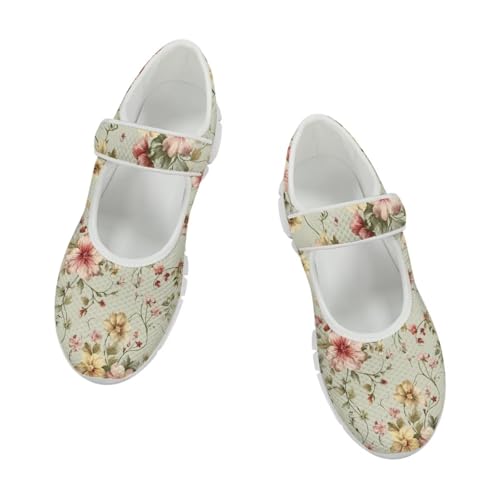 JoyLamoria Vintage Style Walking Shoes Women’s Causal Wide Toe Barefoot Shoes for Women Indoor Home Shoes