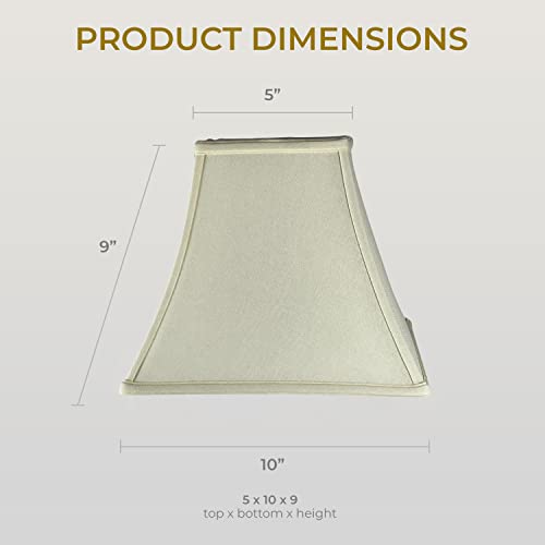 Image of Royal Designs, Inc. Regal Series Square Bell Lamp Shade, 5 x 10 x 9, Linen Eggshell, Set of 2