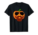 Jack O-Lantern Pumpkin Beard Mustache Funny Costume Gift T-Shirt
