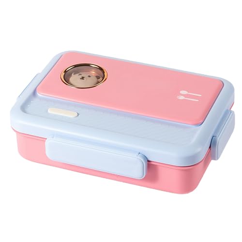 Vllold Lonchera de metal | Contenedores de alimentos | Fiambrera portátil de metal con tapa hermética y compartimentos para ensalada, sándwich, comida, hombres, mujeres y niños