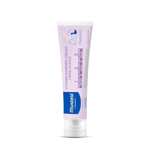 Image of Mustela Baby Natural Diaper Rash Cream for Newborn Baby - Fragrance-Free with Zinc Oxide, Olive Oil, Aloe Vera & Sunflower Oil - Vegan & EWG Verified - 2.53 fl oz (100 ml)