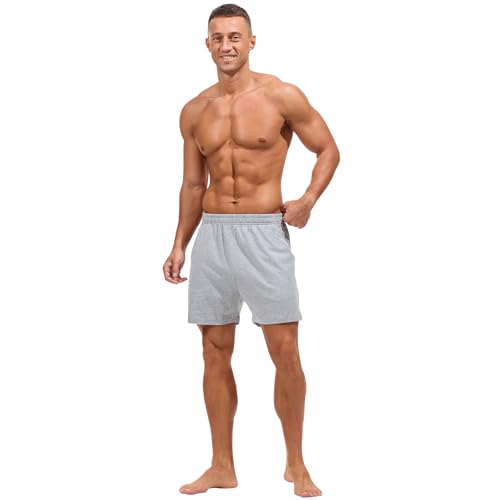 Image of AMY COULEE Mens Lounge Shorts 4 inch Pajama Lightweight Cotton Sleep Bottoms with Pockets