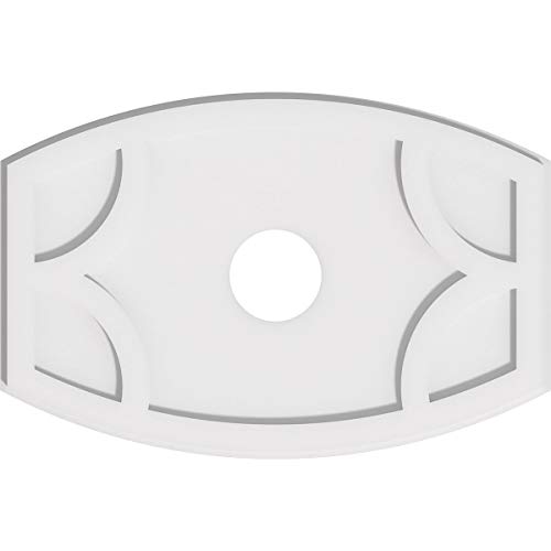 Image of Ekena Millwork CMP24X16KY-04000 Kailey Architectural Grade PVC Contemporary Urethane Ceiling Medallions 24 inchW x 16 inchH x 4 inchID x 13 inchC x 1 inchP