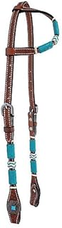 Circle Y Turq Roundup One Ear Headstall Reg Oil
