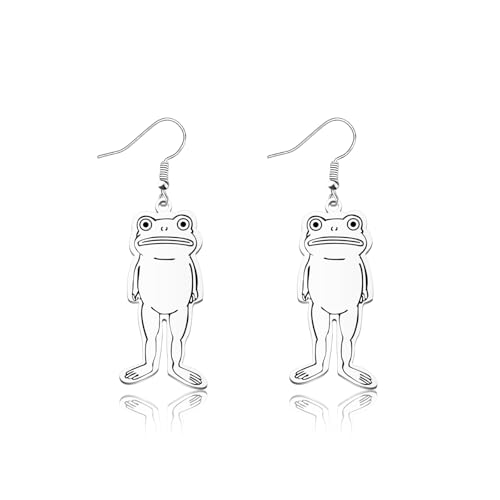 CENWA Frogs Dangle Earrings Cute Funny Cartoon Earrings Frog Jewelry for Women (Frogs Earrings)