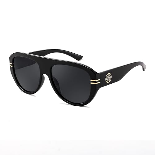 Image of FEISEDY Retro Polarized Aviator Sunglasses for Men Women Trendy 70s Vintage Plastic Frame Sun Glasses B4150