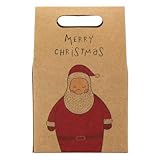 Material: Kraftpapier RanDal Frohe Weihnachten Papiertüten Kekse Tragbare Einkaufstasche Für Cafe Bäckerei Box Geschenk - # 2