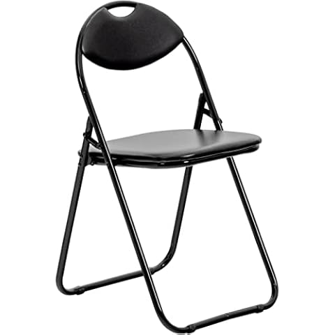 NOVECRAFTO Black Foldable Chair, Versatile Metal Folding Chairs Indoor, Desk Chairs for Bedroom, Fold Up Chair for Office, Chairs for Small Spaces, Chairs for Guests, Folding Dining Chairs Cover