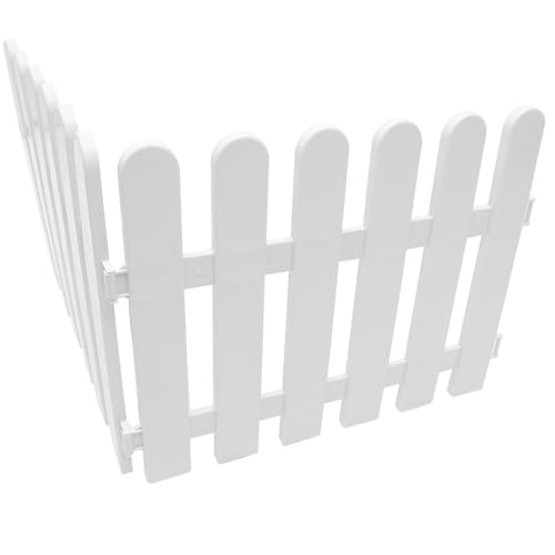 SUPVOX 2 Piezas Vallas Decorativas de Jardín de PVC Blancas Resistentes para Delimitar Césped y Caminos para Exteriores y Protección de Mascotas como Perros Patios y Jardines
