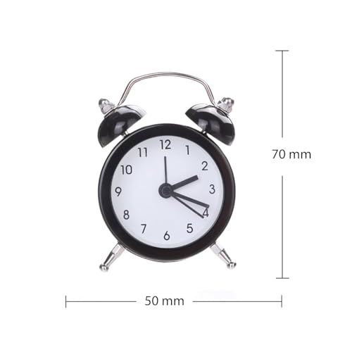 Image of Vintage Inspired Mini Table Alarm Clock, Old Retro Style Digital Alarm Clock, Small Table Clock for Home, Kitchen, Office and Decor (Black)