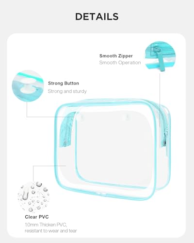 Image of LETGO 4 PCS Clear Insert Bag for Bogg Bag, 4 Sizes Waterproof Beach Bag Organizer Pouch with Bogg Bag Hooks Accessories,Transparent Zipper Makeup Toiletry Bag for Rubber Tote Bag Beach Travel