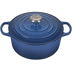 Cazuelas Le Creuset Las Mejores Ofertas LE CREUSET Evolution Cocotte con Tapa, Redonda, Todas Las Fuentes de Calor Incl. inducción, 4,2 l, Hierro Fundido, Azul(Marseille), 24 cm