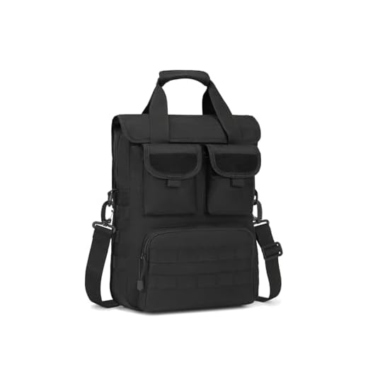 ArcEnCiel Tactical Messenger Bag Men Military MOLLE Sling Shoulder Pack Briefcase Assault Gear Handbags Utility Carry Satchel (Black)