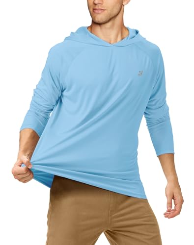 Image of Roadbox Mens Fishing Sun Hoodie, Long Sleeve UPF 50+ UV Protection Shirts
