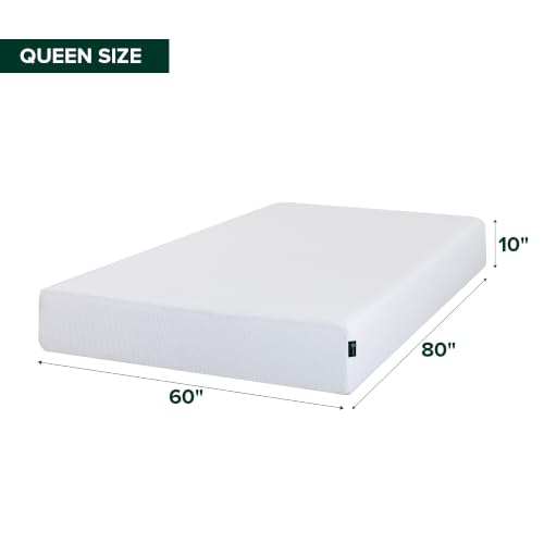 Image of Zinus 10 Inch Green Tea Cooling Memory Foam Mattress [New Version], Queen, Fiberglass Free, Medium Firmness, Cooling Gel Foam, Certified Safe Foams & Fabric, Mattress in A Box
