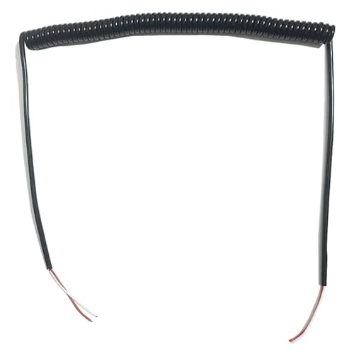 GuidNaurys Cable eléctrico extensible de 24 AWG, 2 núcleos, 0,2 mm de diámetro, con resorte cuadrado, negro, telescópico, con revestimiento en espiral. Cable retráctil(Stretch 2.5 Meters)