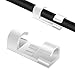 Olakin Clip per Cavi [20 Pezzi], Clip Fermacavi da Parete con Nastri Adesivi, Ganci di Fermacavi Autoadesivi Cavo per Mouse, Pc, Ufficio e ​Casa(Bianco)
