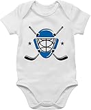 Sport & Bewegung Baby - Eishockeyschläger Helm - 18/24 Monate - Weiß - Eishockey Baby - BZ10 - Baby Body Kurzarm für Jungen und Mädchen