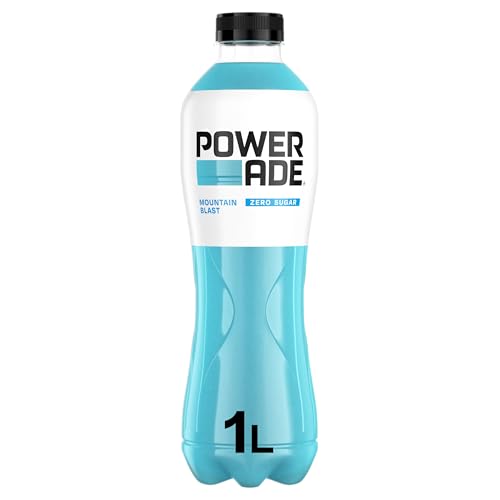 Powerade Sports Mountain Blast Zero - zuckerfreies, kalorienfreise, isotonisches Erfrischungsgetränk mit exotischem Fruchtgeschmack - Sport Drink in Einweg Flaschen (6 x 1000 ml)