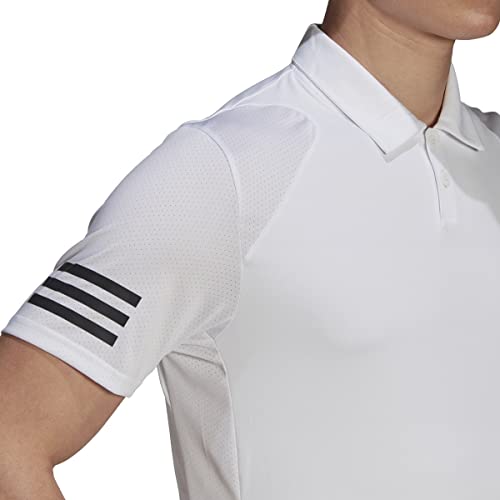 Adidas Mens Tennis Club 3-Stripes Polo Shirt, White/Black, Medium Us #TOP2