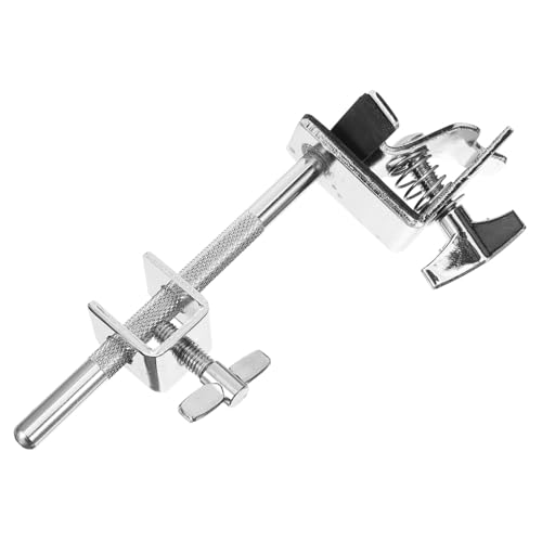ibasenice Metal Cowbell Holder Mount Bracket for Drum Set Professional Drum Mounting Clamp Quick Adjustment