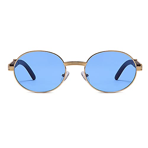 Fashion Small Round Sunglasses Men Luxury Transparent Clear Candy Color Lens Women Oval Wood Punk Glasses2