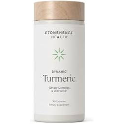 Stonehenge Health Dynamic Turmeric Curcumin with Ginger - High Potency - 1,650 mg Turmeric with 95% Curcuminoids & BioPerine, 90 Vegetarian Capsules