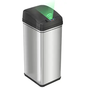 iTouchless 13 Gallon Smart Trash Can with Pet-Proof Lid – Motion Sensor Stainless Steel Bin with Odor Control for Kitchens, Offices & Garages